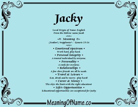 Jacky Name Meaning & Origin 